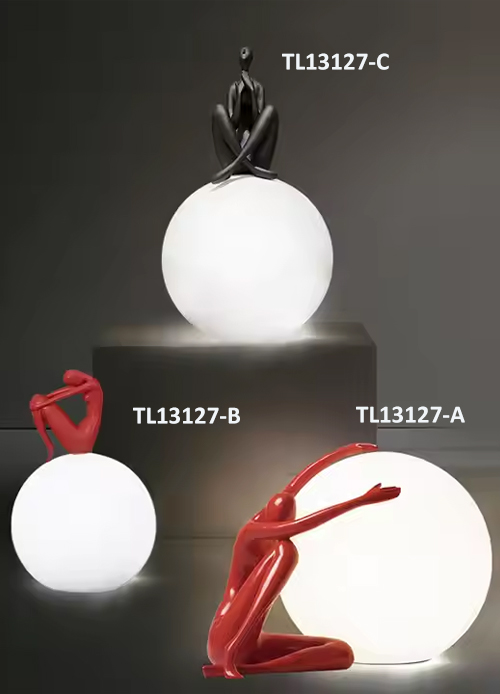 Luxury Nordic Marble-Style Resin Table Lamp | Hotel Bedroom Decor#TL13127-A