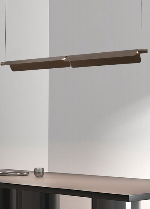 Modern Minimalist Linear LED Chandelier – Gold / Grey Finish PL16012-L2/L3