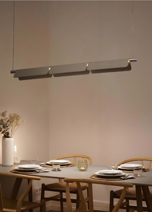 Modern Minimalist Linear LED Chandelier LED Pendant Light – Gold / Grey Finish PL16016-L3