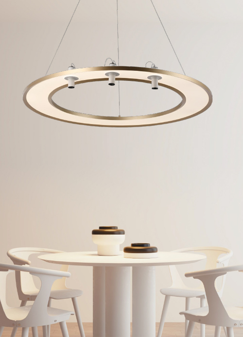 Full Spectrum Round LED Pendant Light | Black & Gold | PL16017-R Series