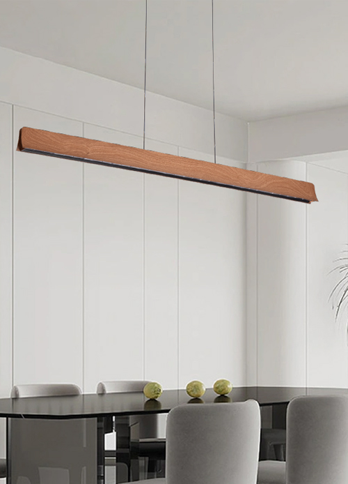 Galaxy Linear Pendant Light - Height Adjustable + Touch Dimming (2700K-5500K) in Black/Grey/Gold/Wood PL16030 Serie