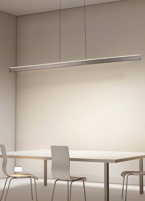 Linear LED Pendant Light  | 50W Adjustable Hanging Lamp for Kitchen Island & Office (1500mm Wood+Aluminum)#PL16037-D150