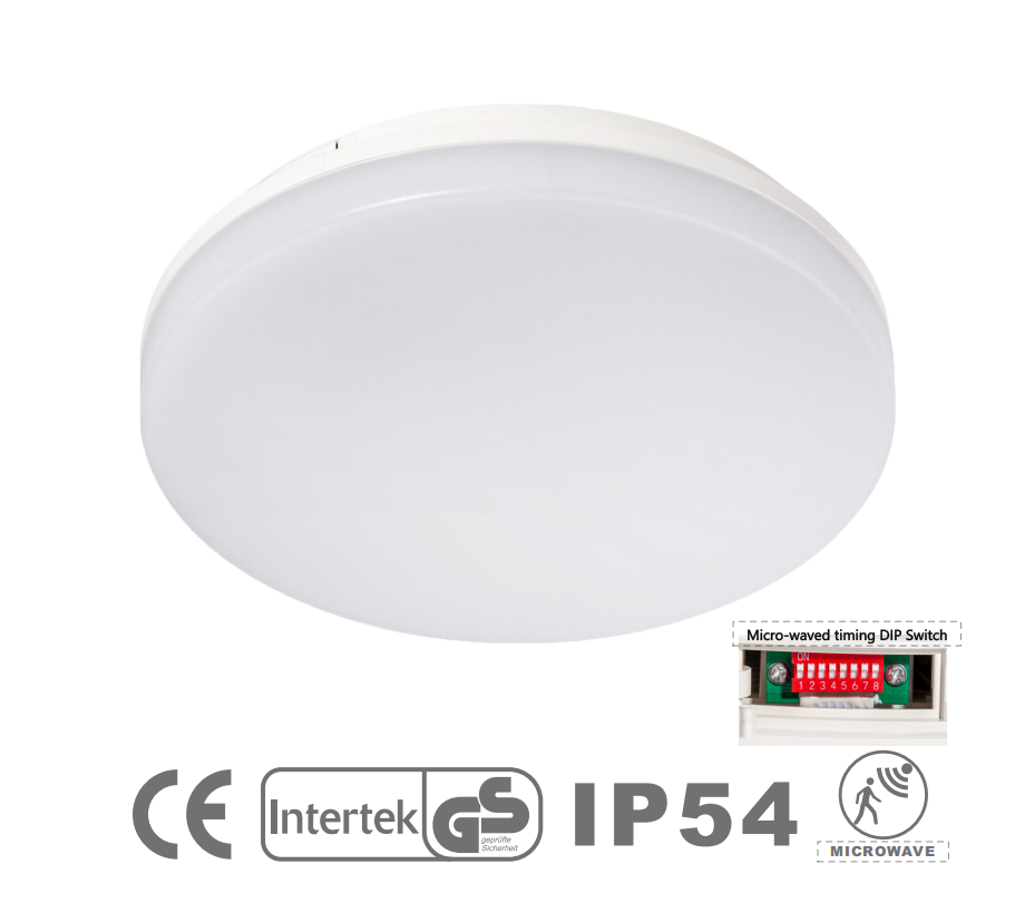 TL5066-2-MW#IP54 LED Ceiling Lamp with Micro-Waved DIP Switch Timing Function for Home Office Hospital Kitchen